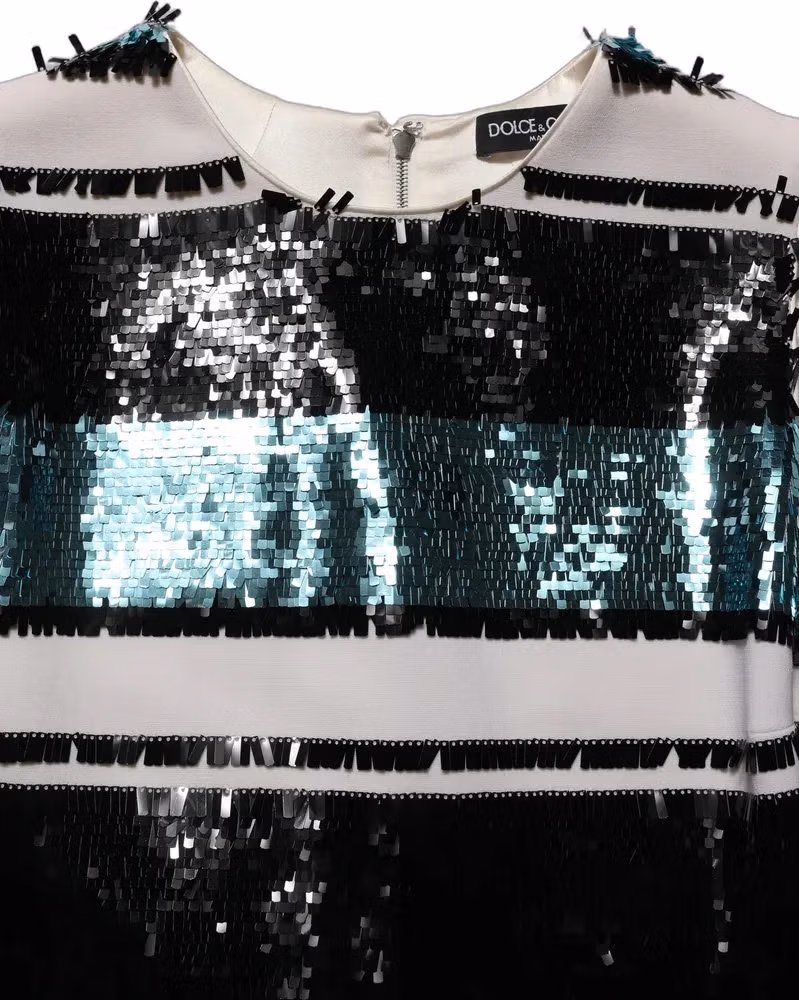 Dolce & Gabbana Multicolor Sequined Sleeveless Shift Dress
