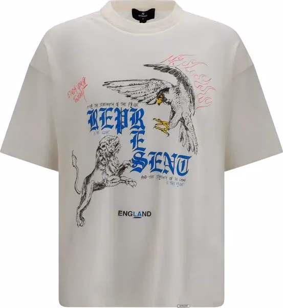 Represent Beige Cotton T-Shirt