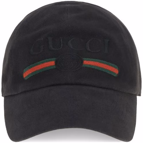 Gucci Black Cotton Cap (Baseball Hat)