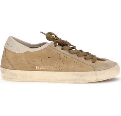 Beige Calf Leather Bos Taurus Low Top Sneakers