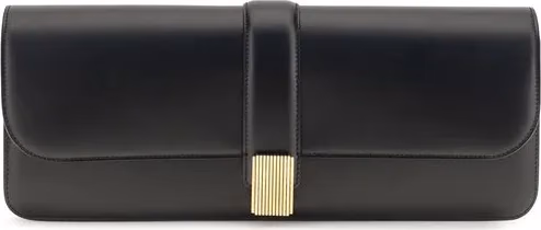 Khaite Black Calf Leather Bos Taurus Clutch Bag