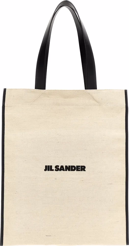 Jil Sander Bicolor Cotton Tote Bag