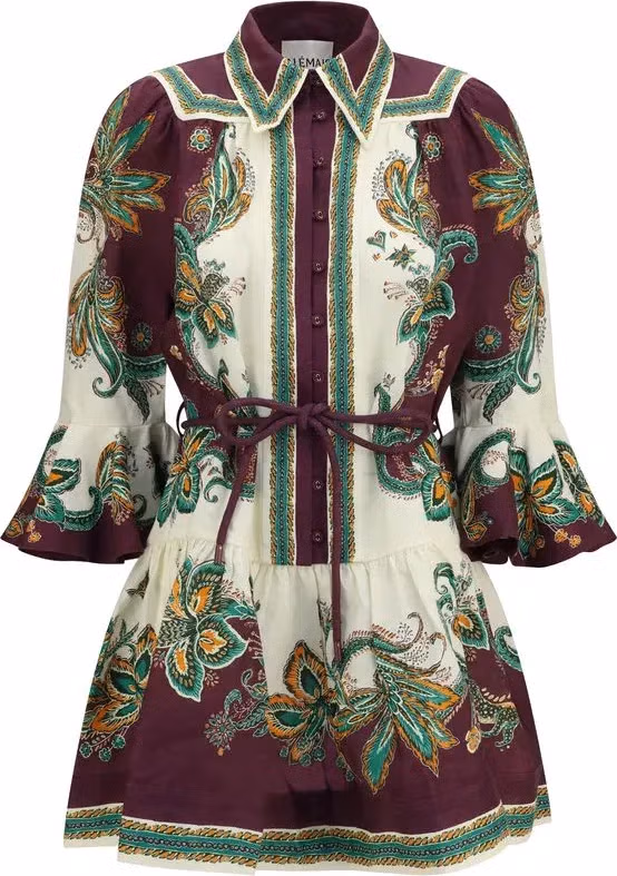 Alemais Multicolor Linen Casual Dress