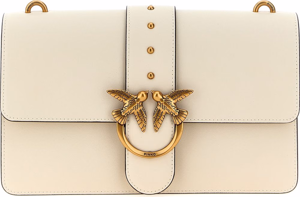 PINKO White Goatskin Crossbody Bag