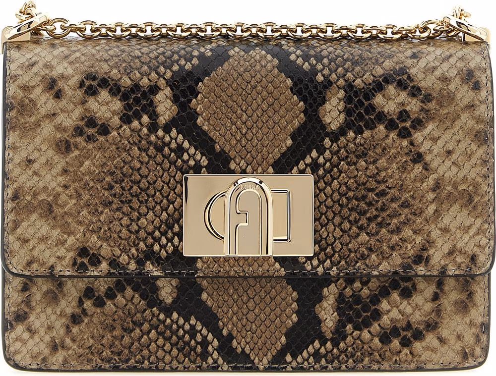 Furla Gray Goatskin Crossbody Bag