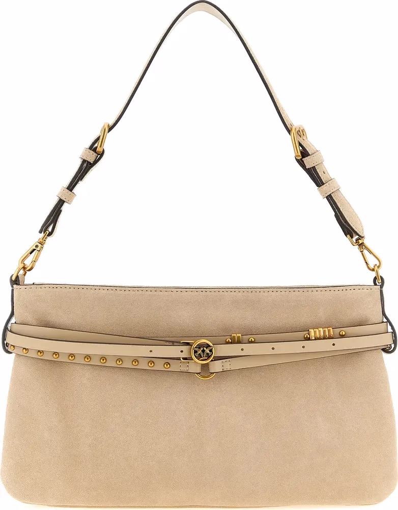 PINKO Beige Cowhide Shoulder Bag