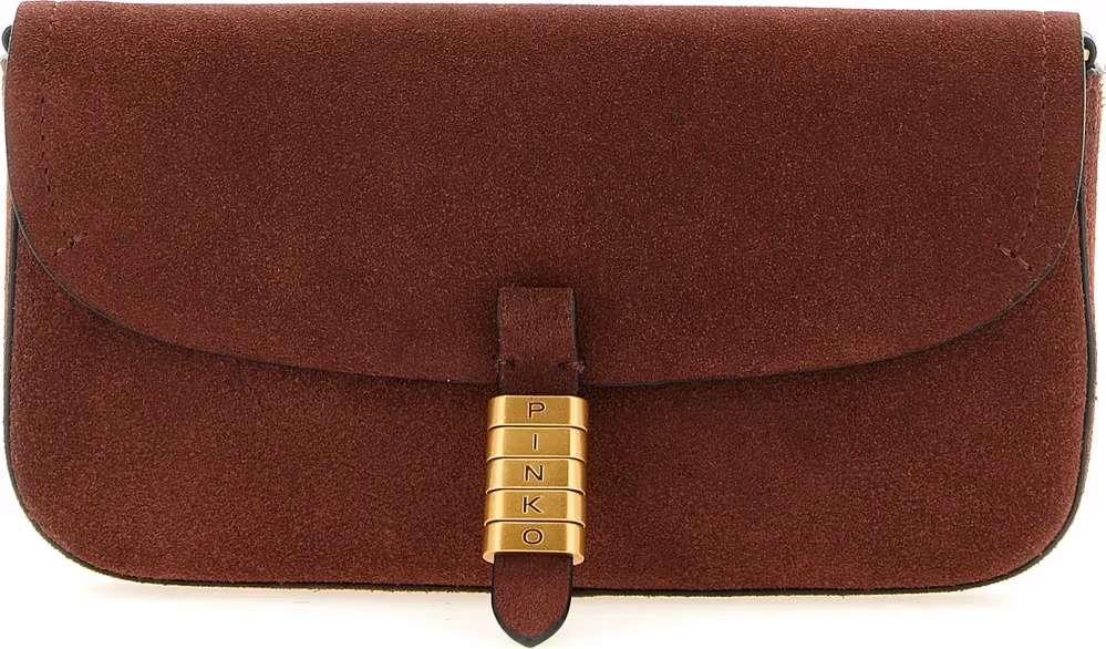 PINKO Bordeaux Cowhide Shoulder Bag