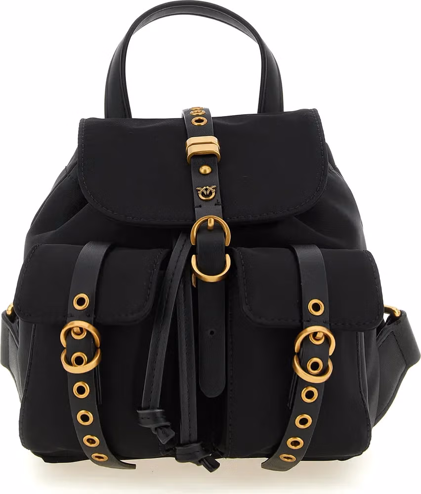 PINKO Black Polyamide Backpack