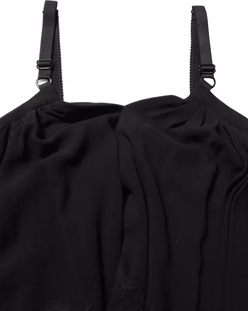 Dolce & Gabbana Black Sleeveless Floral Lace Tank Blouse Top