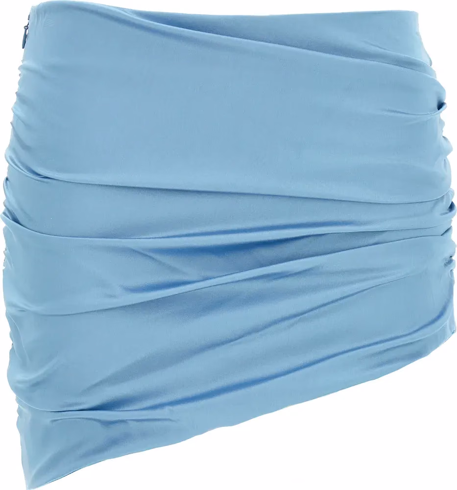 Alessandra Rich Blue Silk Long Skirt