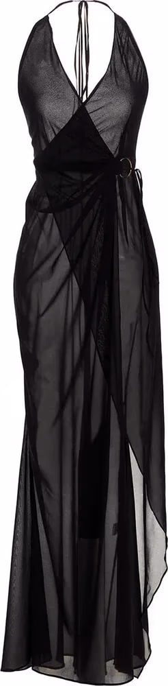Louisa Ballou Black Silk Long Dress
