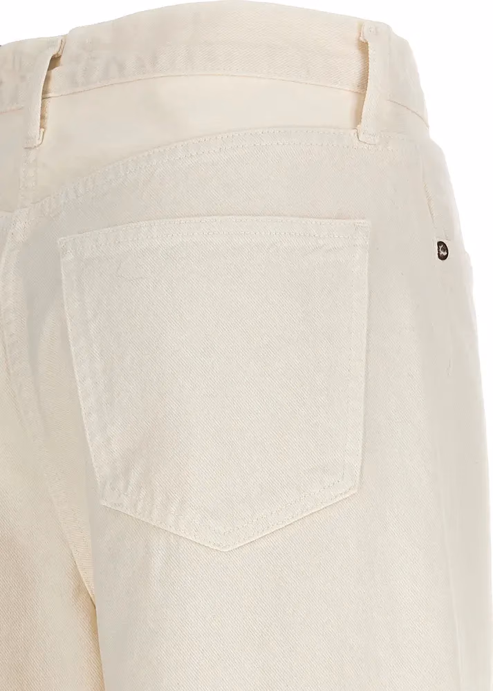Agolde White Cotton High-Waisted Jean