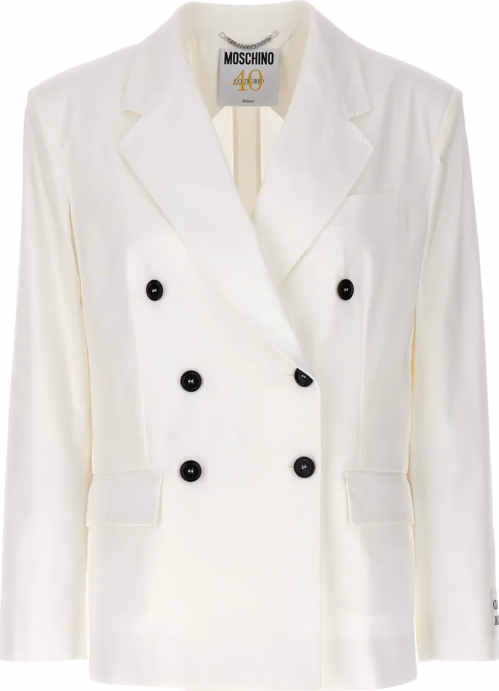 Moschino White Cotton Blazer