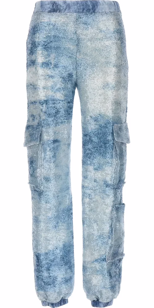 LE TWINS Blue Polyester Cargo Pants