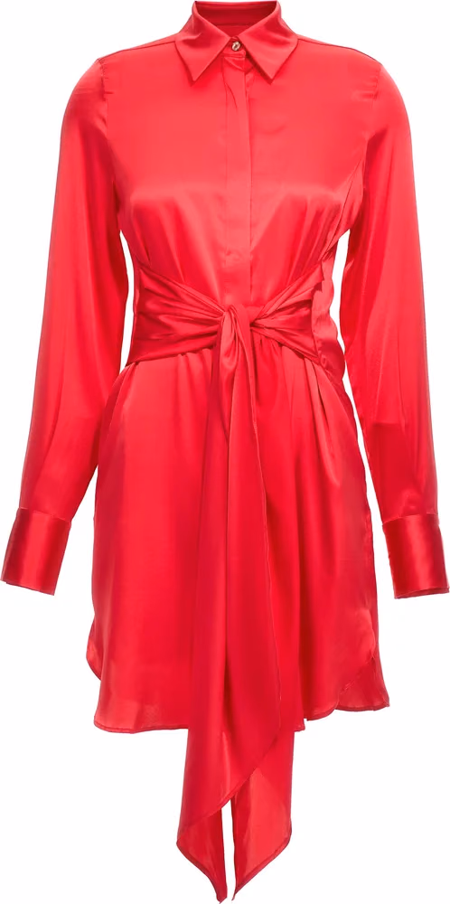 LE TWINS Fuchsia Silk Short Dress