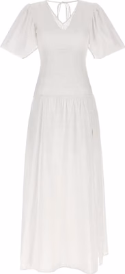 White Cotton Long Dress