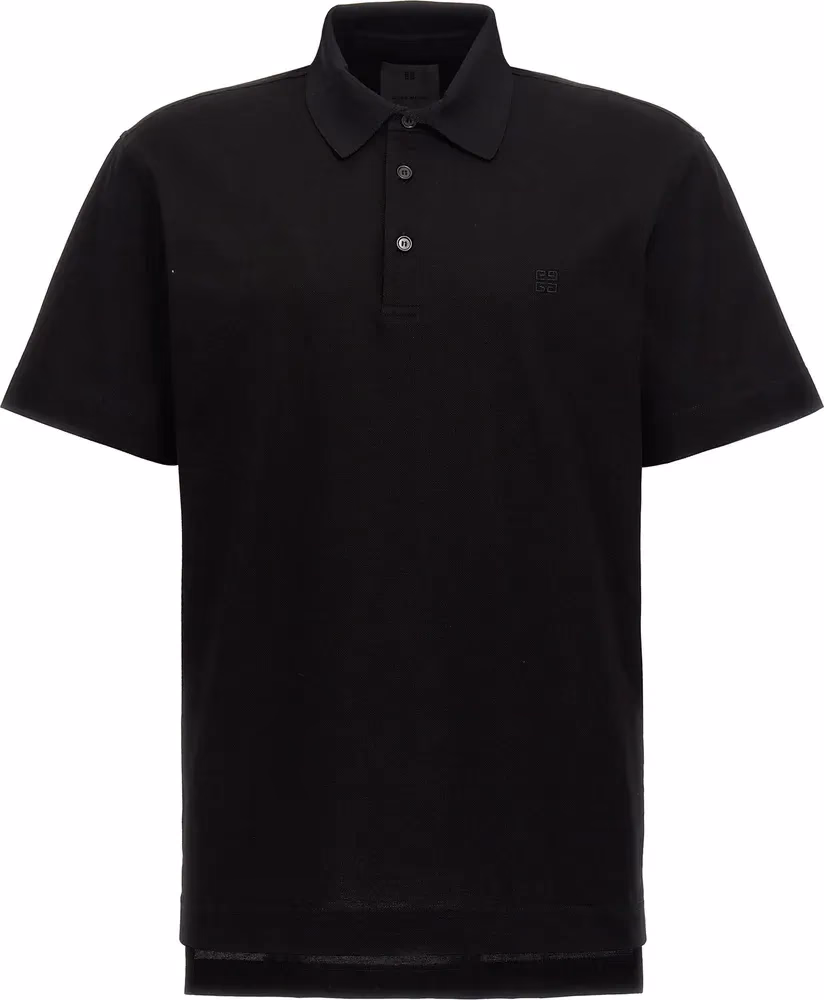 Givenchy Black Cotton Polo Shirt