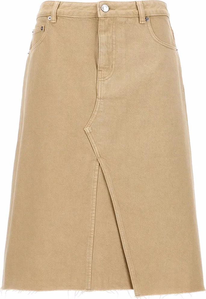 Tory Burch Beige Cotton Midi Skirt