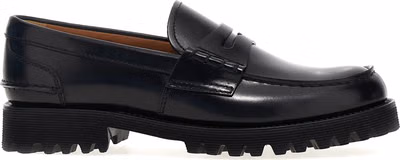 Black Cowhide Slip-On Loafers