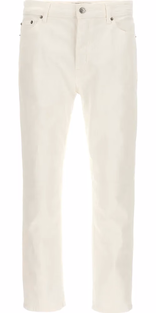 Department 5 White Cotton Straight-Leg Jeans