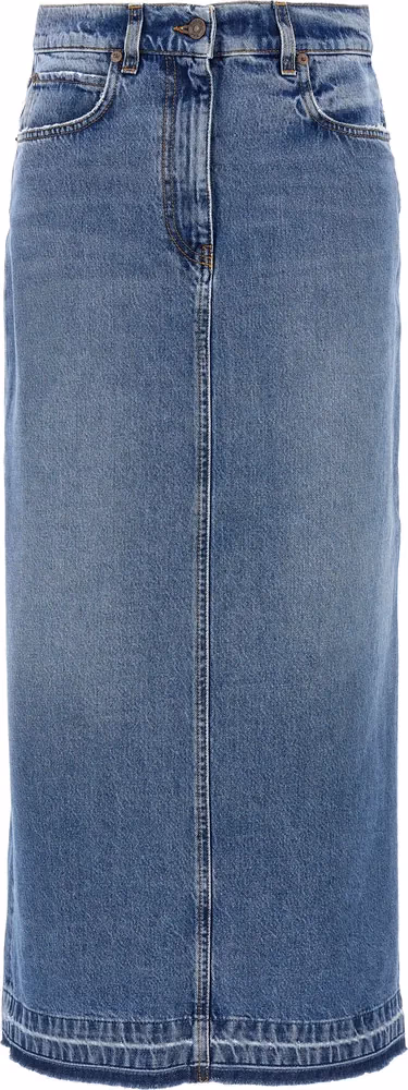 Fortela Blue Cotton Mini Skirt