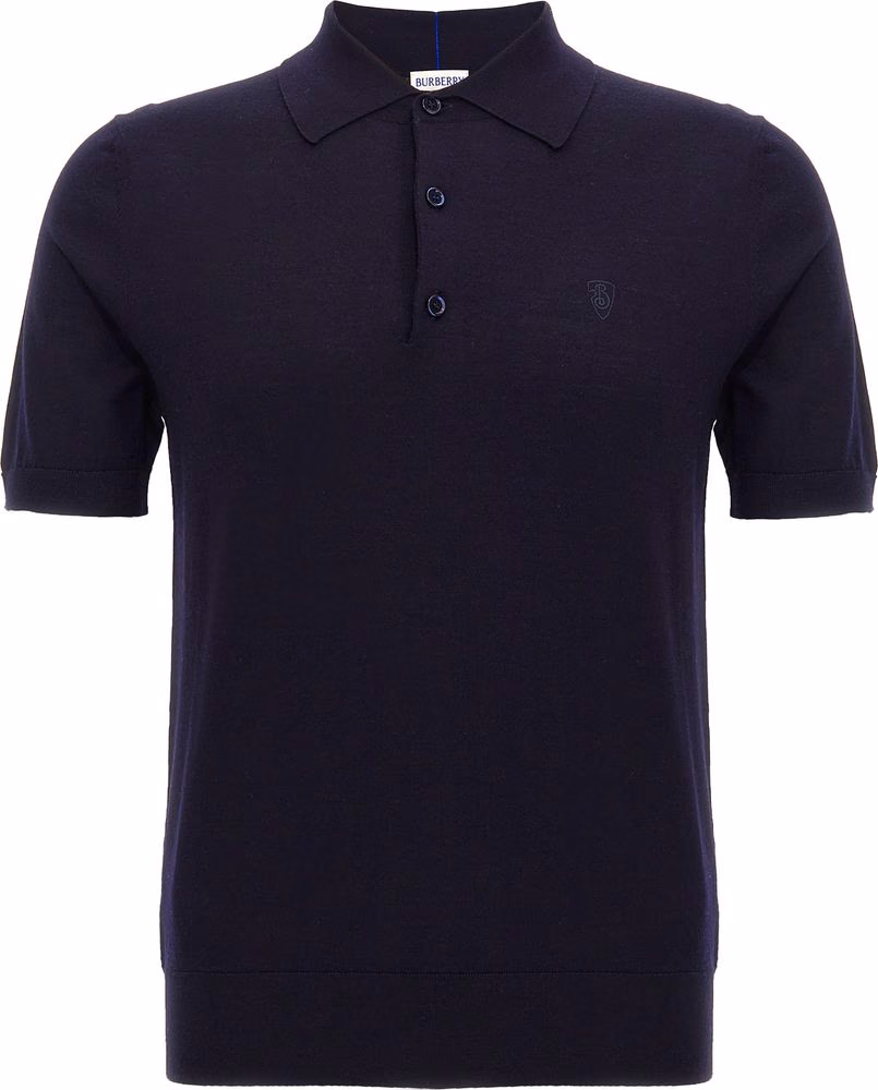 Burberry Blue Wool Polo Shirt