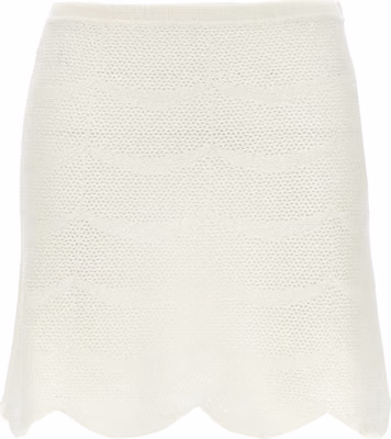 White Cotton Long Skirt