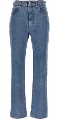 Blue Organic Cotton Straight-Leg Jeans