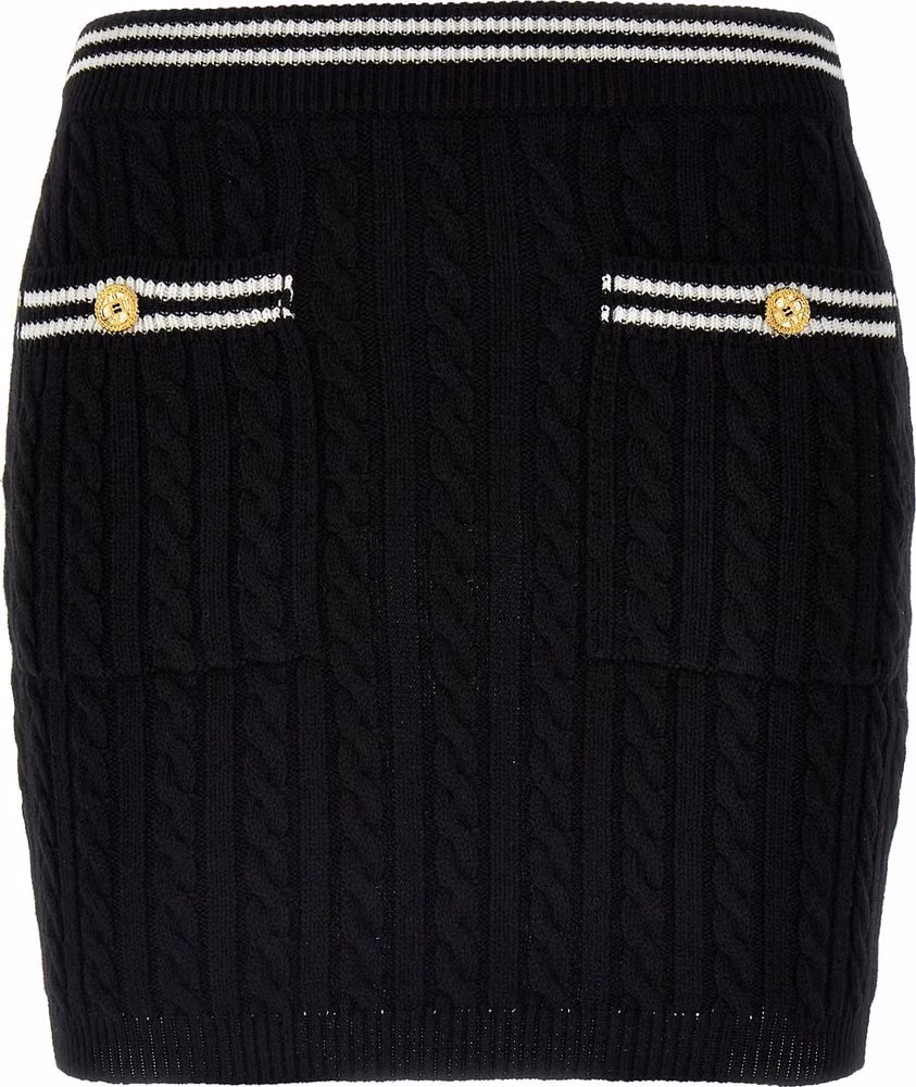 Alessandra Rich Bicolor Cotton Long Skirt