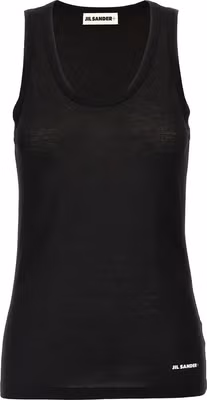 Black Cotton Sleeveles T-Shirt