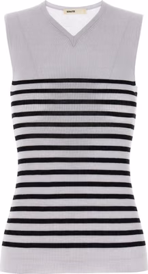 Bicolor Wool Sleeveles T-Shirt