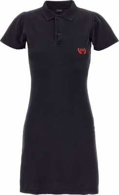 Black Cotton Short Dress