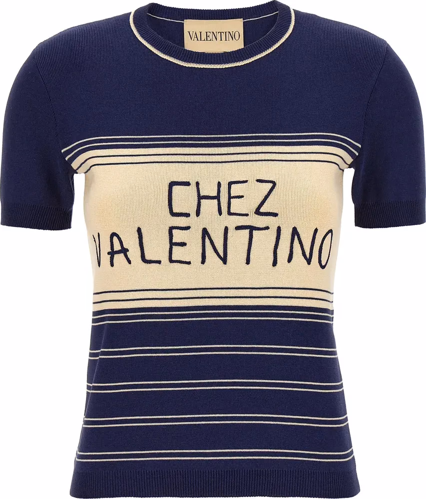 Valentino Garavani Blue Cotton T-Shirt