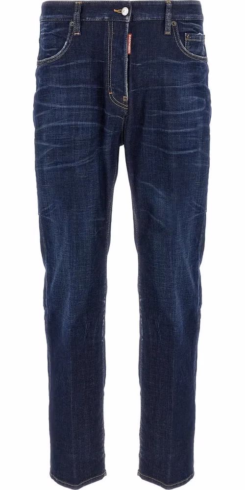 Dsquared² Blue Cotton Straight-Leg Jeans
