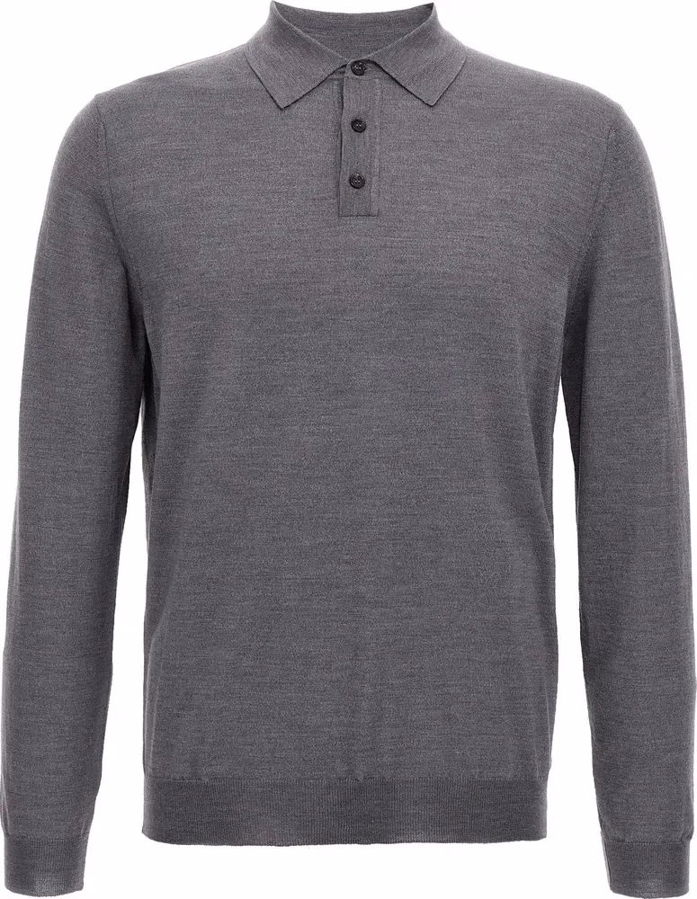 ZANONE Gray Virgin Wool Polo Shirt