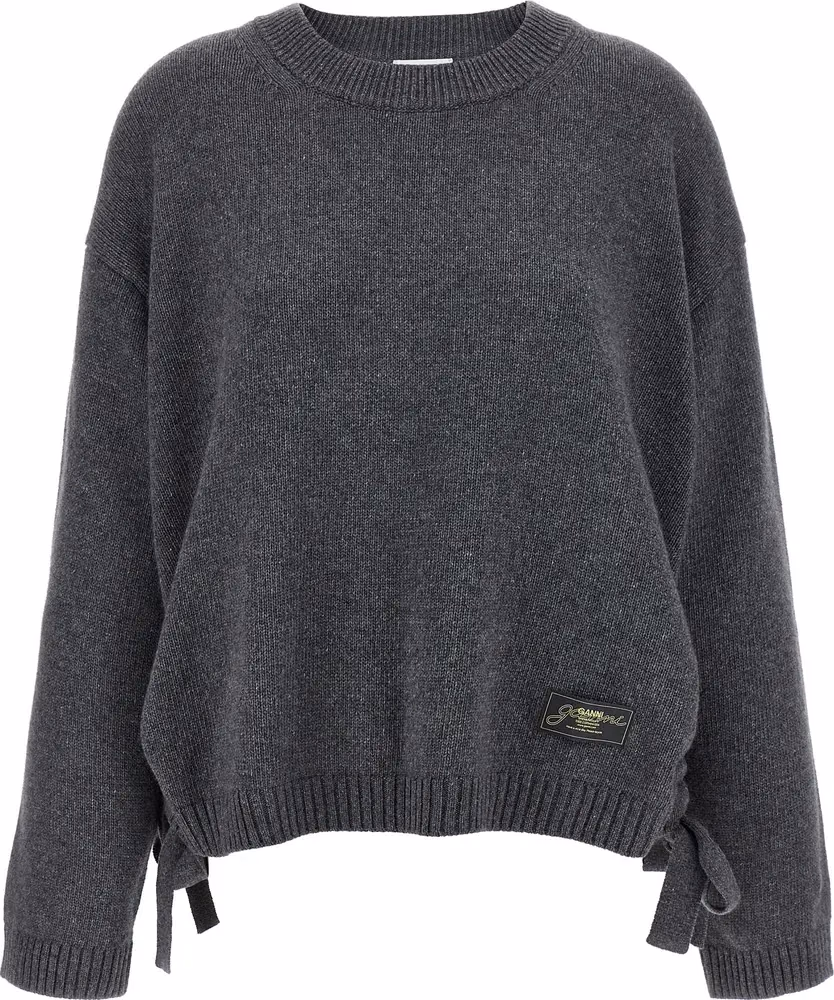 Ganni Gray Wool Cardigan