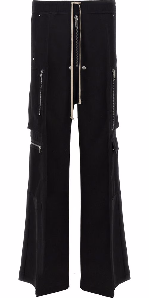 Rick Owens Black Wool Cargo Pants