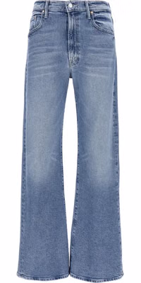 Blue Cotton High-Waisted Jean