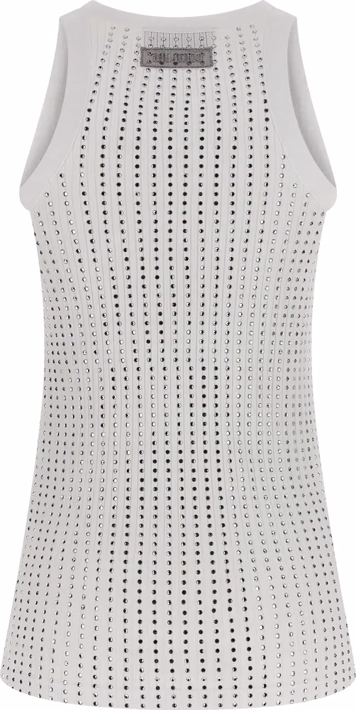 The Attico White Cotton Sleeveles T-Shirt