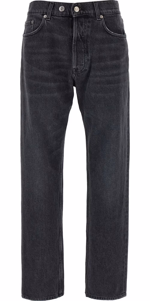 Department 5 Black Cotton Straight-Leg Jeans