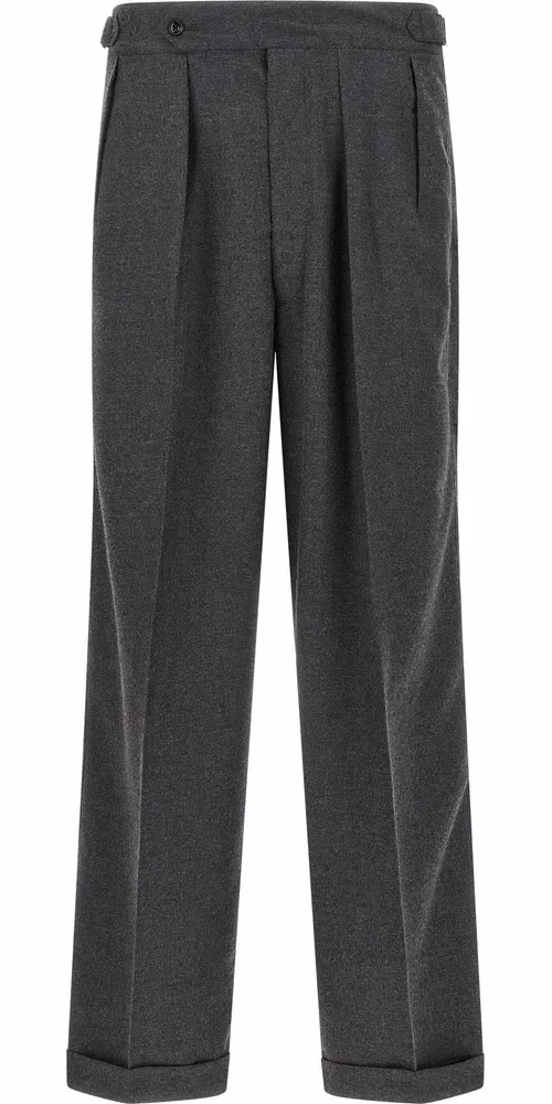 CELLAR DOOR Gray Polyester Casual Pants