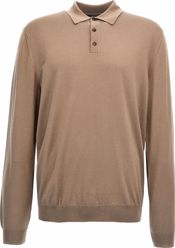 ZANONE Beige Virgin Wool Polo Shirt