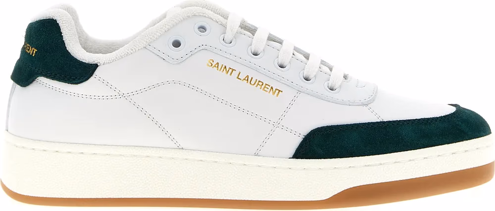 Saint Laurent Bicolor Calfskin Low Top Sneakers