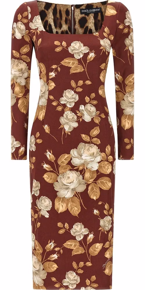 Dolce & Gabbana Multicolor Elastane Midi Dress