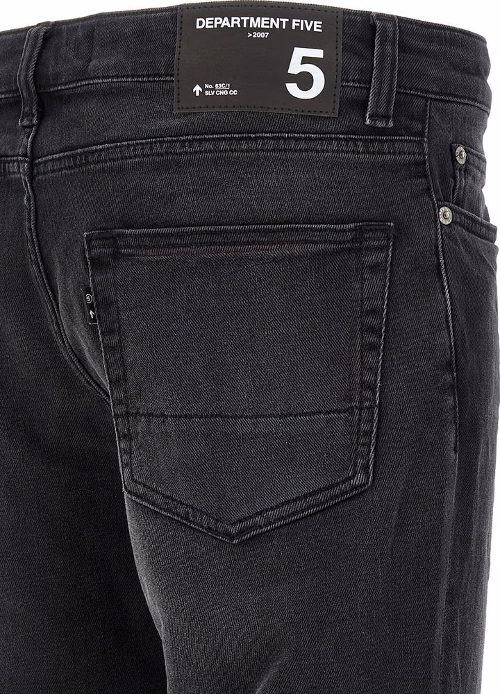 Department 5 Black Cotton Straight-Leg Jeans