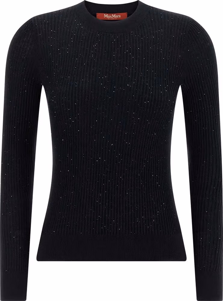 Max Mara Black Silk Cardigan