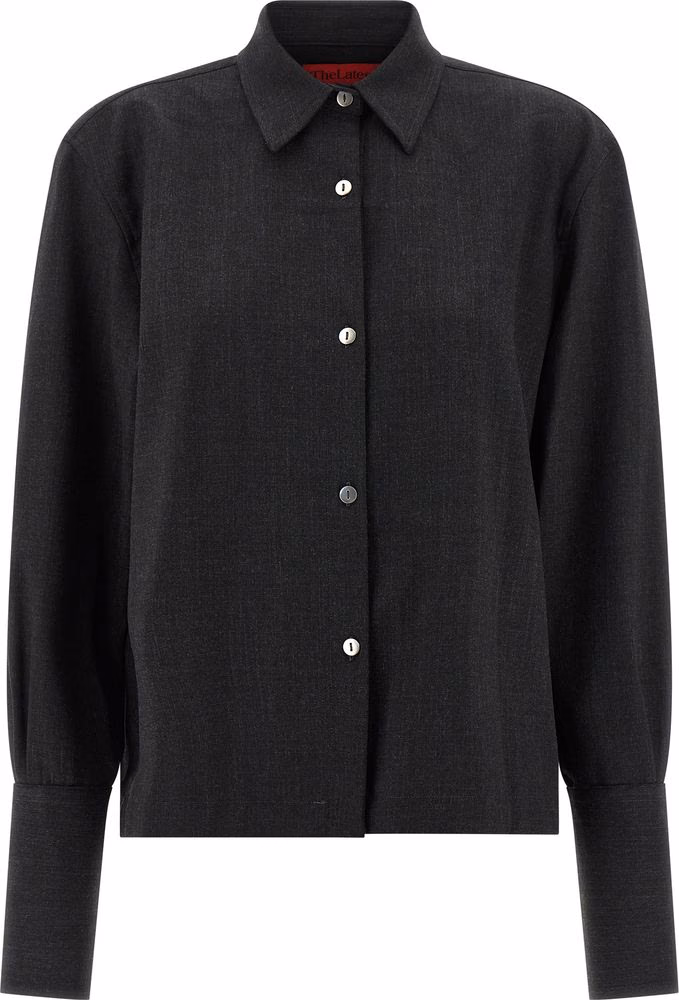 THELATEST Gray Polyester Blouse