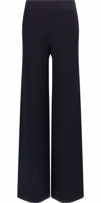 Blue Viscose Casual Pants