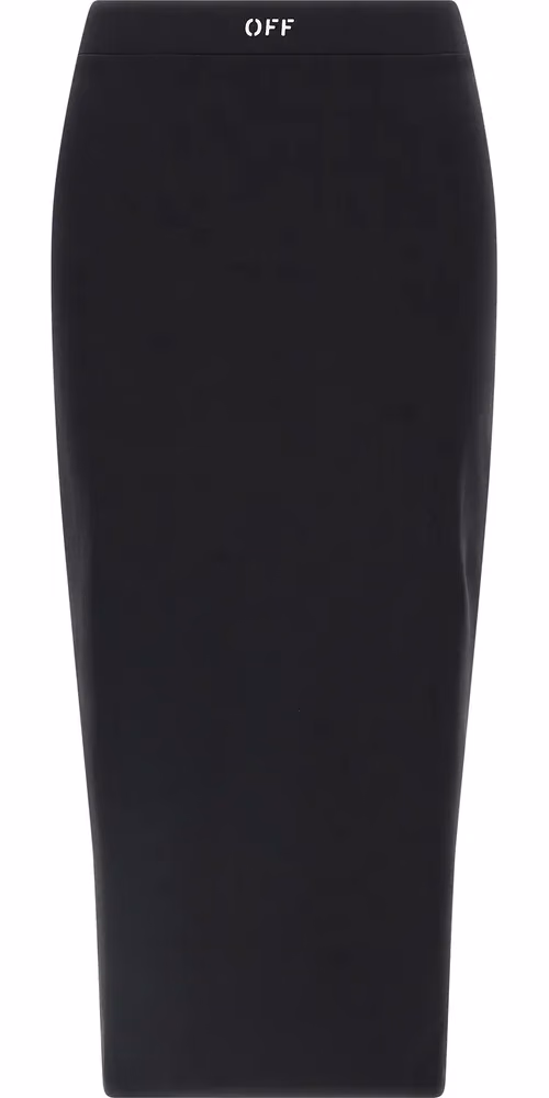 Off-White Black Polyamide Midi Skirt