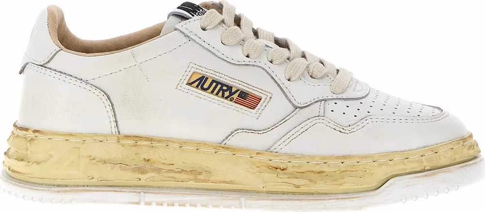 Autry White Goatskin Chunky Sneakers
